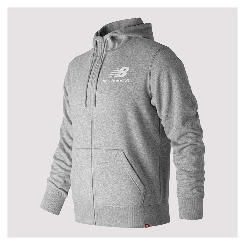 New Balance Essential Stacked Logo Fz Hoodie for Men