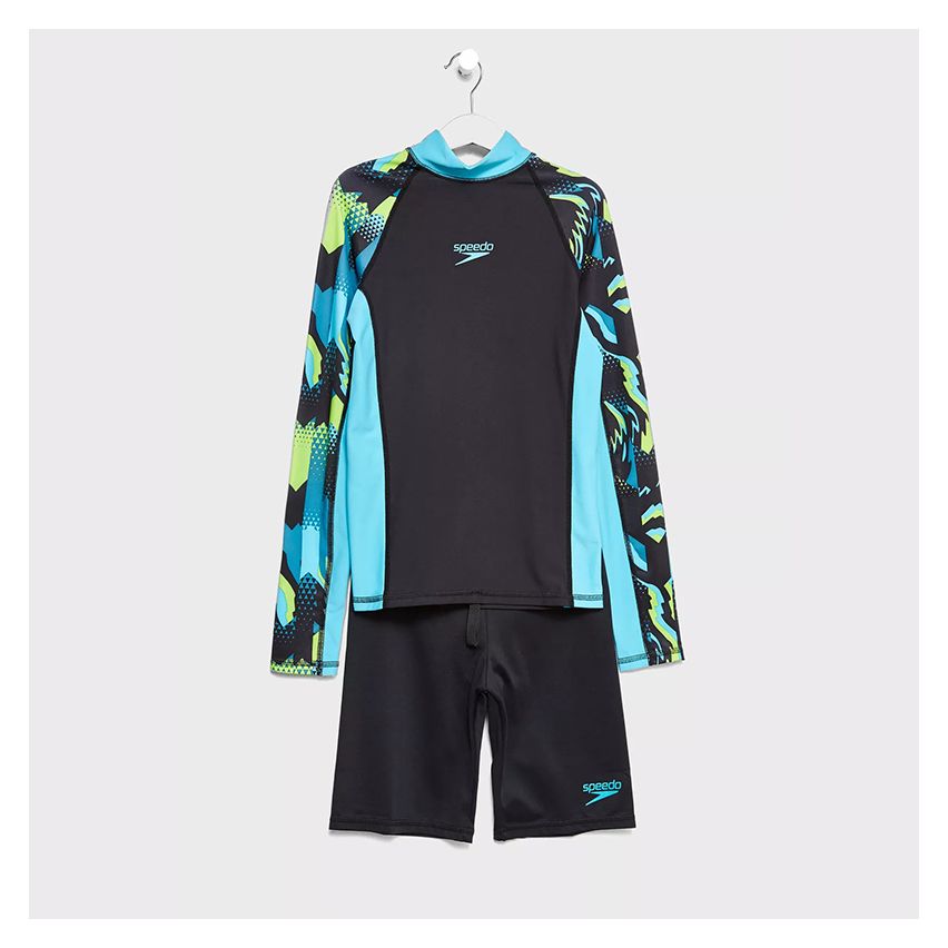 Speedo Pulse Rashguard L/S + Shorts for Kids